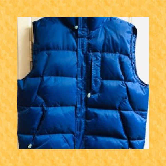 Men's‎ Blue Sleeveless Puffer Vest - Picture 3 of 6